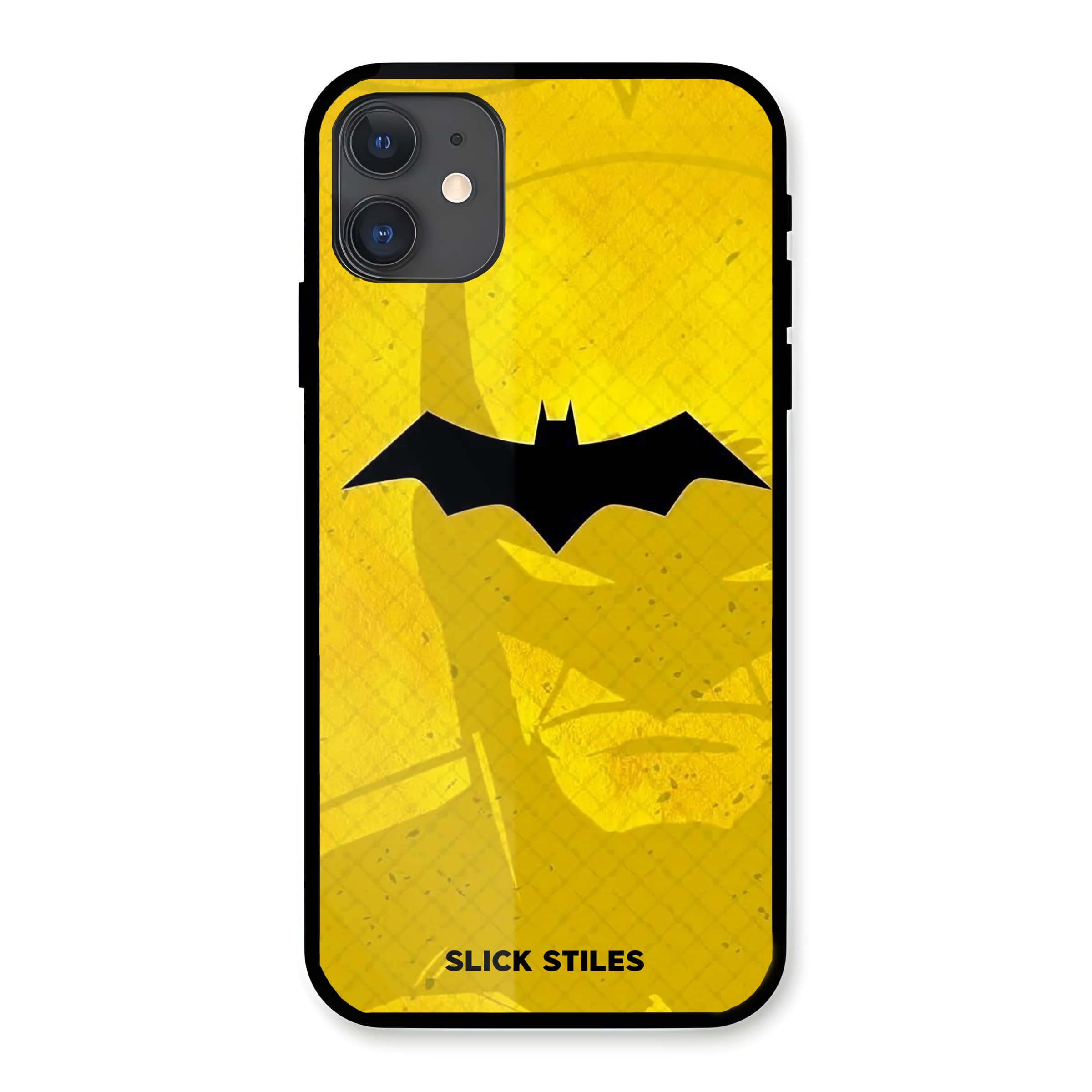 Batman Logo Yellow Glass Case