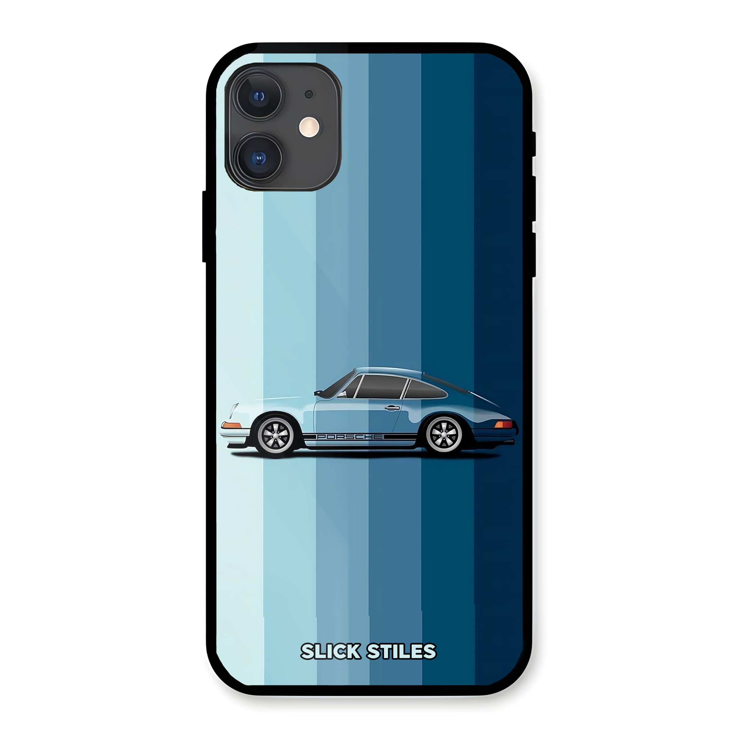 Porsche Blue Stripes Glass Case
