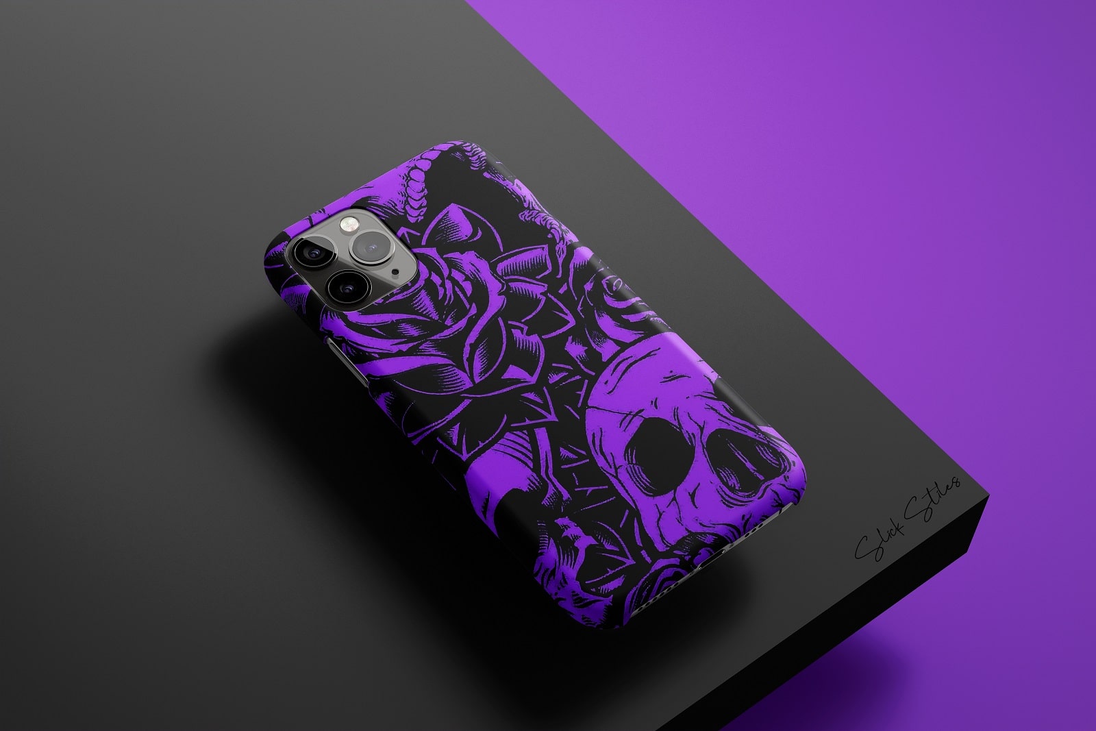 Purple Skull & Roses Phone Case