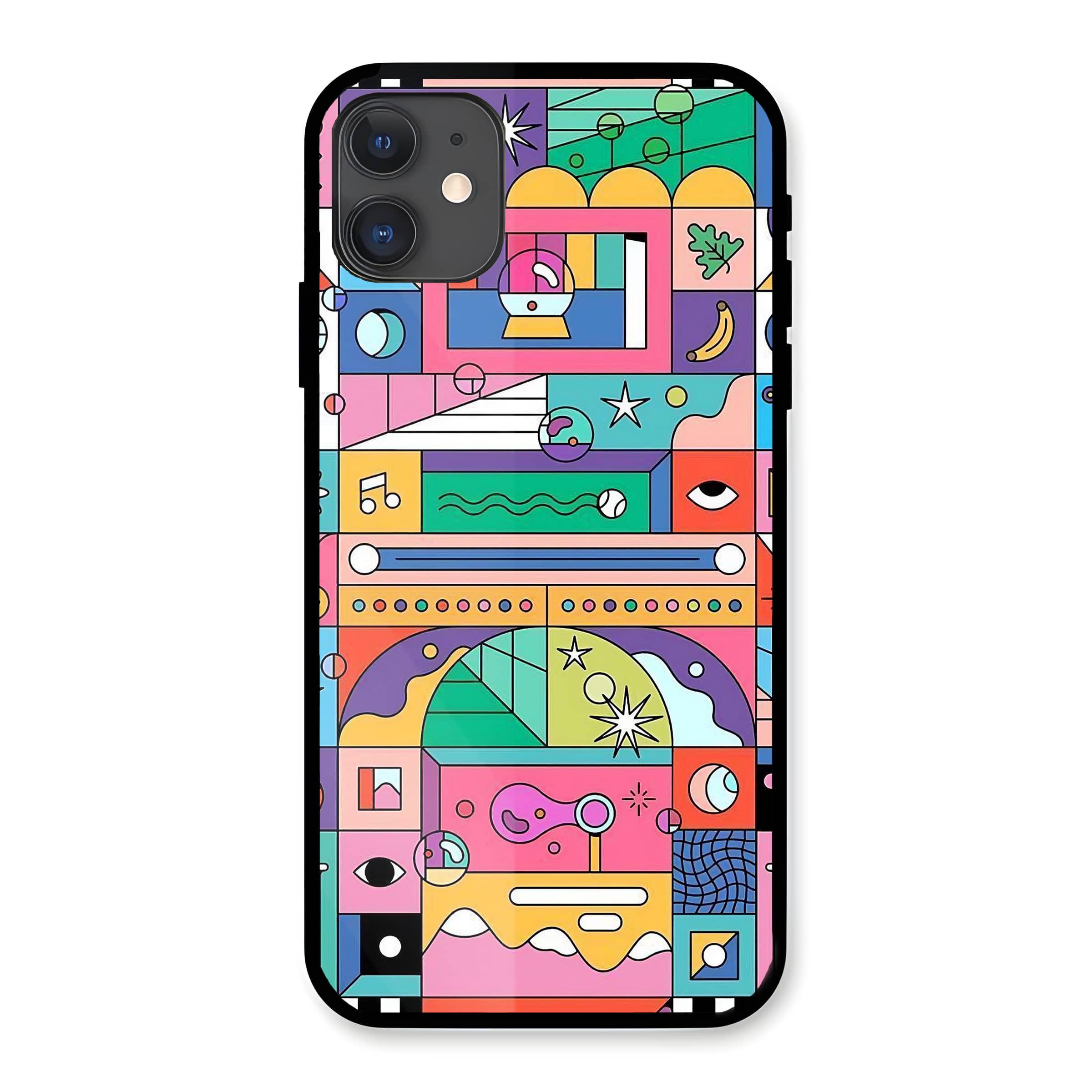 Abstract Collage Glass Case