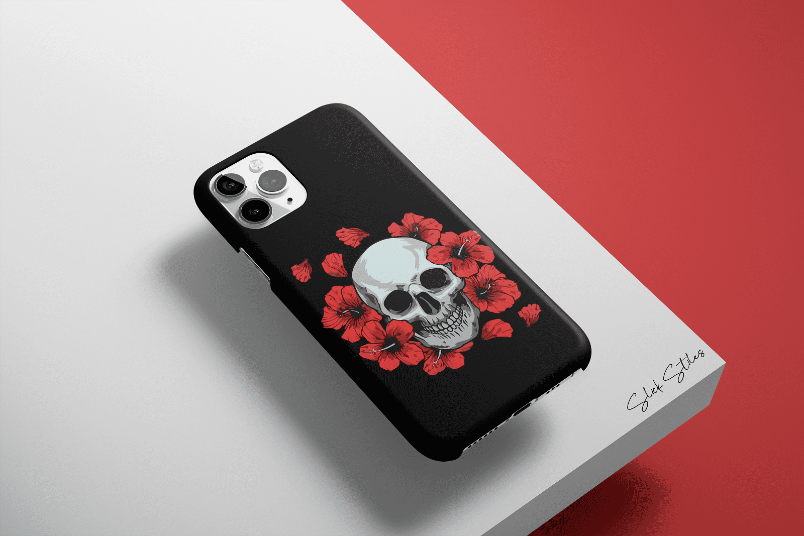 Floral Skull Red Phone Case