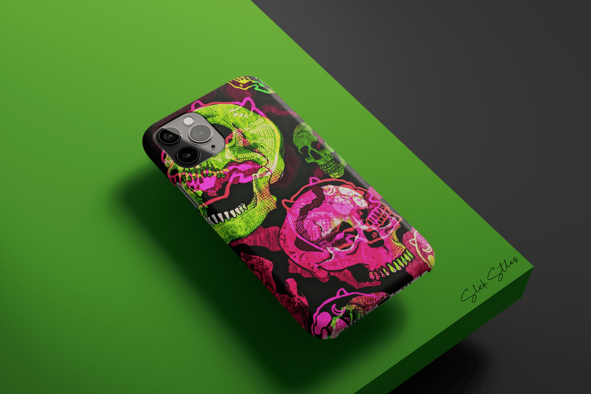 Glitchy Skulls Phone Case