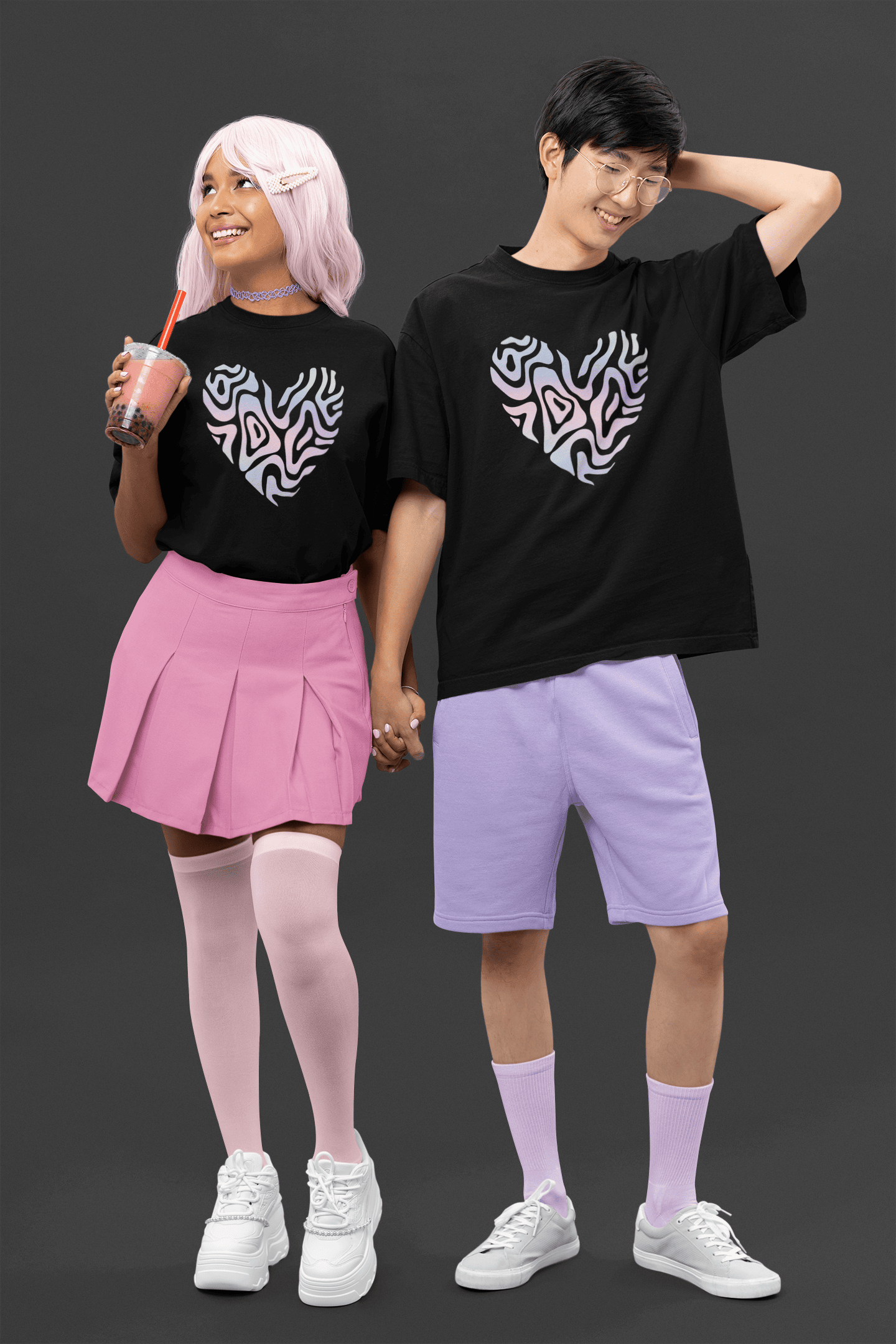 Gradient Hearts Oversized T-Shirt
