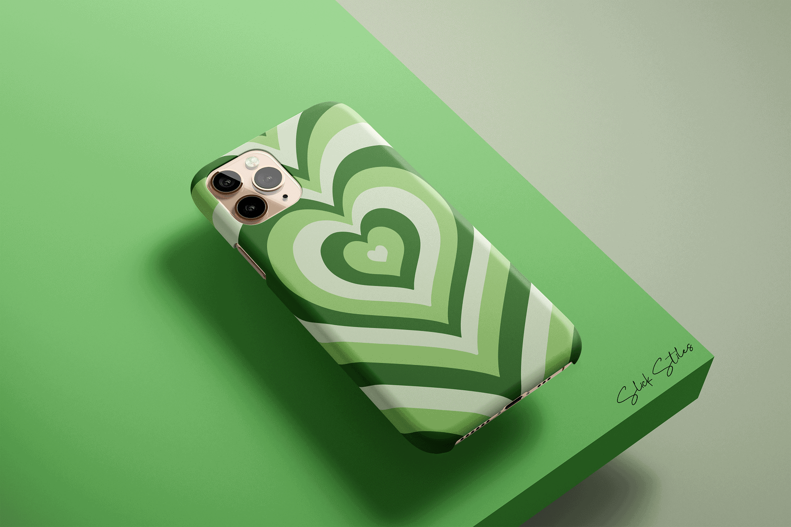 Green Hearts Phone Case