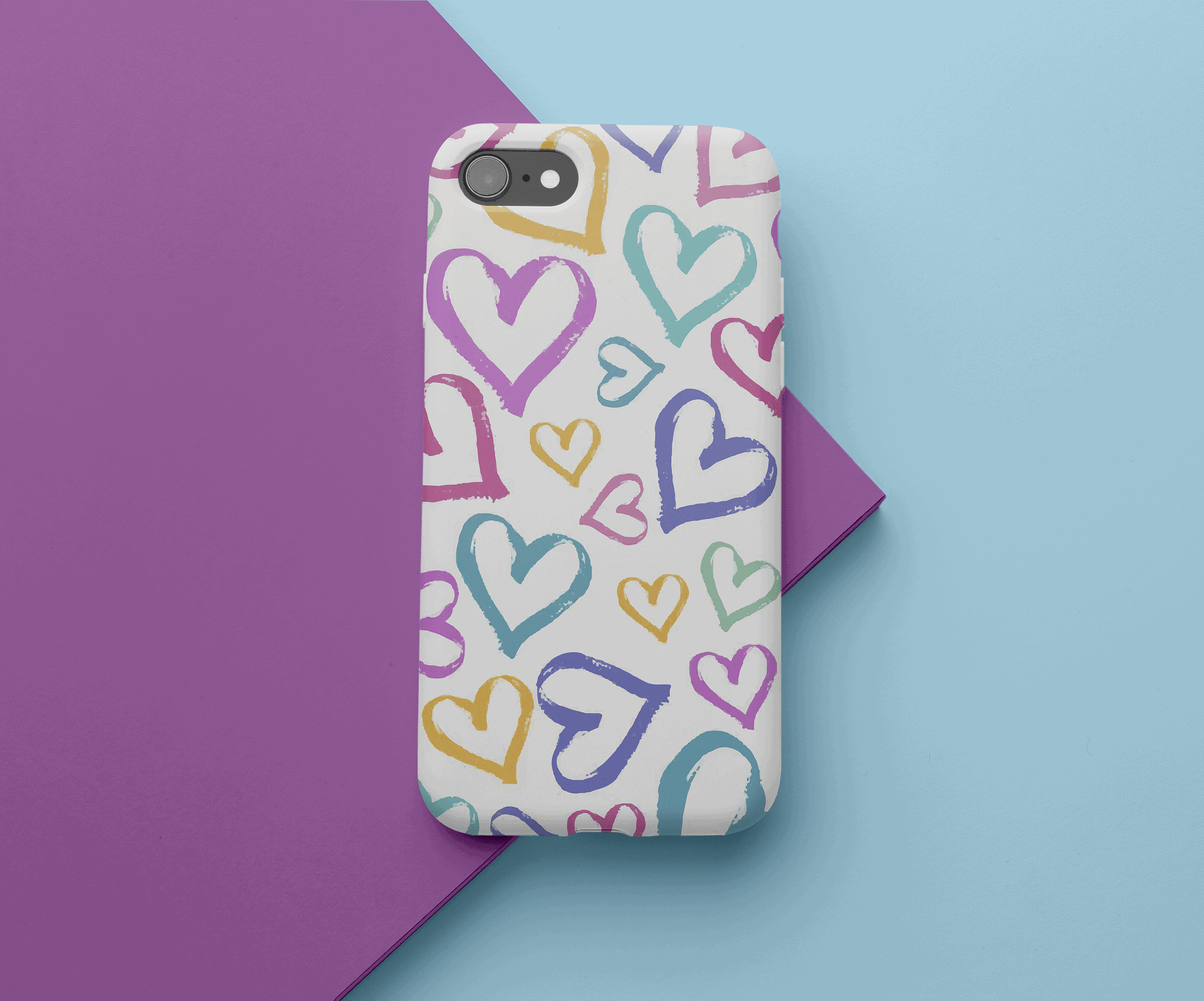 Multicolored Hearts Phone Case