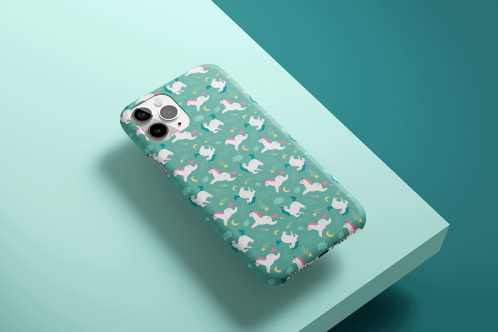 Unicorn Pattern Green Phone Case