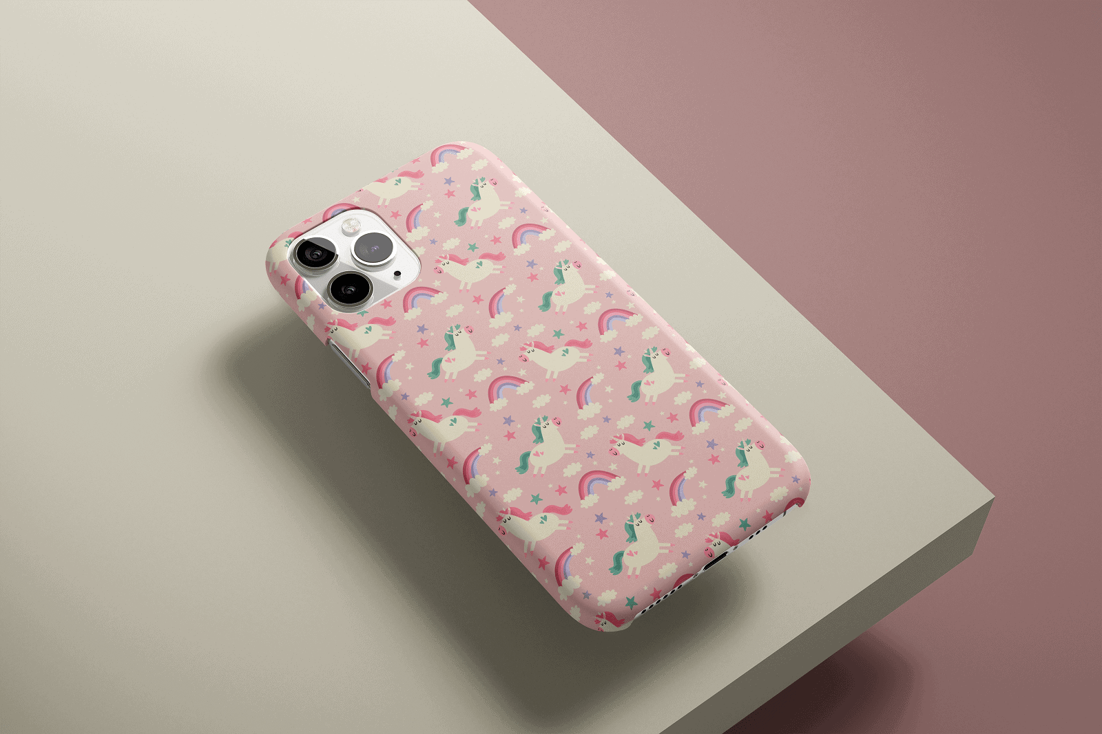 Unicorn Pattern Pink Phone Case