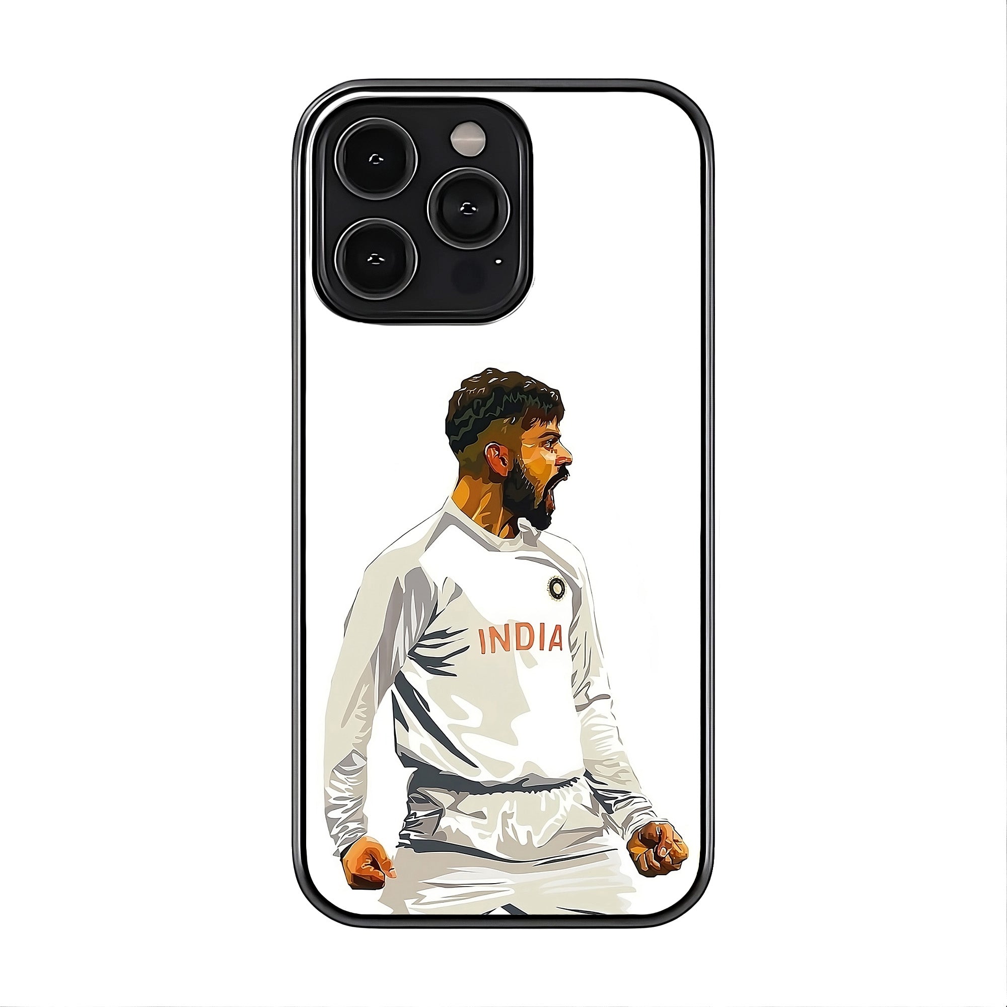 Virat Kohli White Glass Case