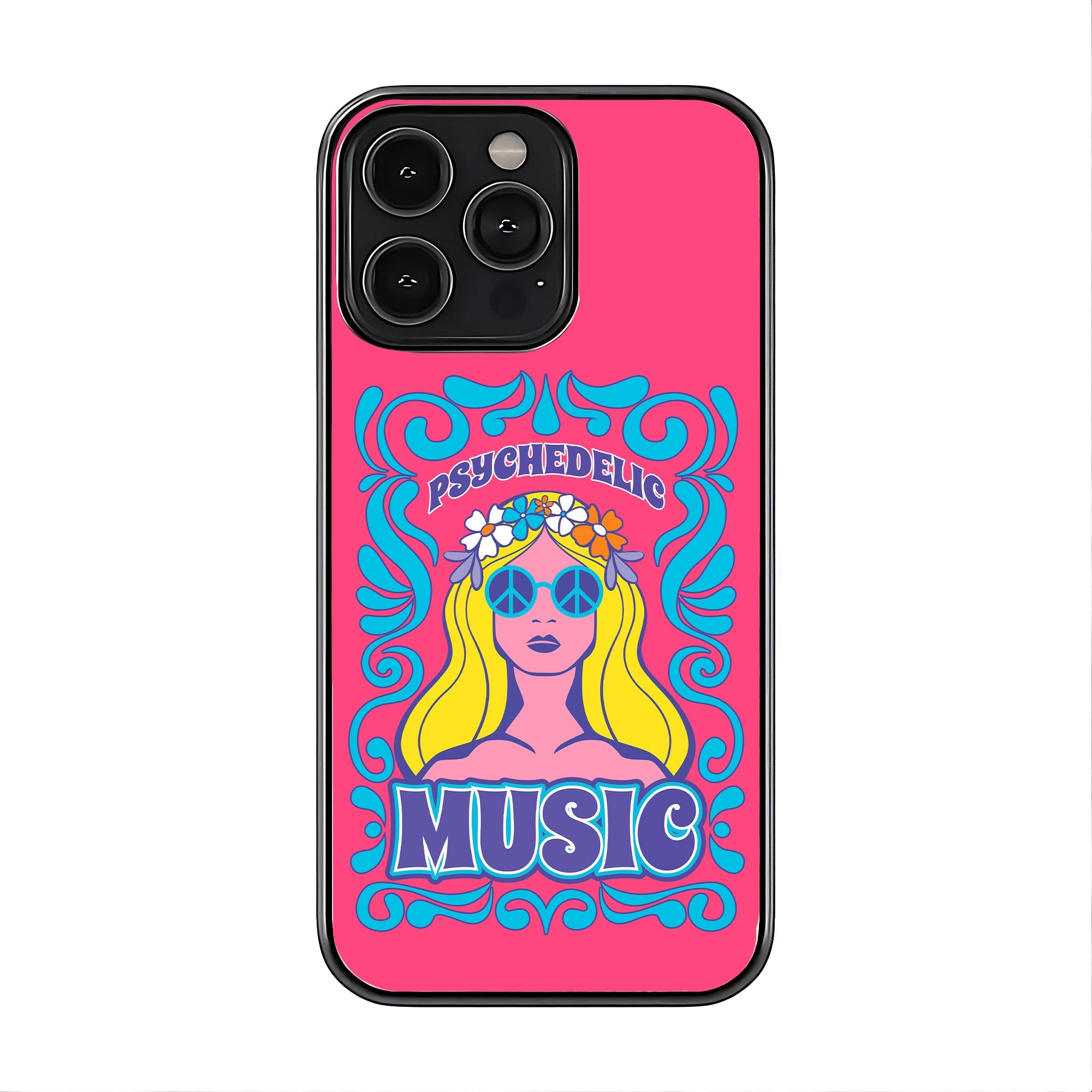 Psychedelic Music Lady Glass Case